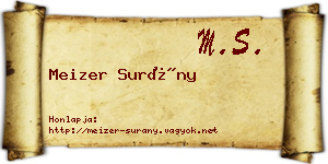 Meizer Surány névjegykártya